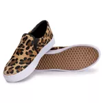 Tênis Slip On Feminino Casual Calce Fácil Confortável - Onça