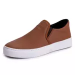 Tênis Slip On Feminino Casual Calce Fácil Confortável - Caramelo