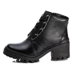 Bota Coturno Tratorado Feminina Em Couro Legitimo Preto