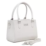 Kit Bota Botinha Coturno E Bolsa Lorena Couro Legítimo Off-White