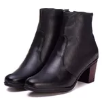 Bota Coturno De Salto Feminina Em Couro Legitimo Preto
