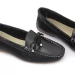 Kit 2 Mocassins Casual Feminino Em Couro Branco+Preto