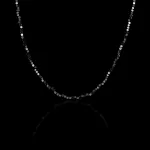Colar Pedra Natural Hematita Facetada 2mm Prata 925 
