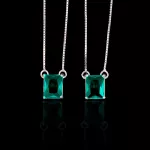 Escapulário Zircônia Turmalina 10x8mm Prata 925