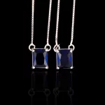 Escapulário Zircônia Safira 10x8mm Prata 925