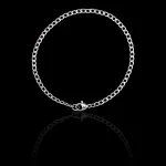 Pulseira Groumet 3mm Aço Inox Prateado