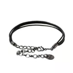 Pulseira 3 Fios Couro Preto