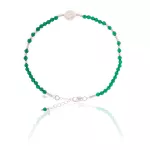 Pulseira Espinélio Esmeralda/Pérola Água Doce Entremeio Prata 925