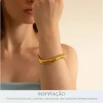 Bracelete Onda Zamac Dourado
