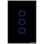 Interruptor touch 3 canais preto smart wifi RF BLE 90-250V Tramontina