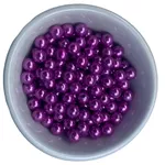 Perolas Abs Com Furo 8mm Violeta Artesanato 200 Unidades