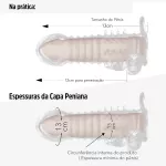 *Capa Peniana Com Vibro e Estimulador 12cm VP (CA051) - Translúcido