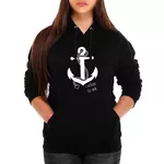 Moletom Âncora Tumblr Feminino Canguru Preto