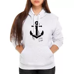 Moletom Âncora Tumblr Feminino Canguru Cinza Claro