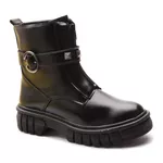 Bota Molly Feminina Angel Cano Curto com Zíper e Spike Preta