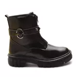 Bota Molly Feminina Angel Cano Curto com Zíper e Spike Preta