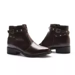 Bota Molly Feminina Melissa com Spike e Fivela Lateral Café