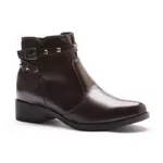 Bota Molly Feminina Melissa com Spike e Fivela Lateral Café
