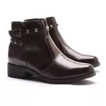 Bota Molly Feminina Melissa com Spike e Fivela Lateral Café