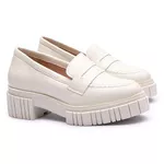 Mocassim Molly Feminino Tratorado Off White