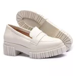 Mocassim Molly Feminino Tratorado Off White