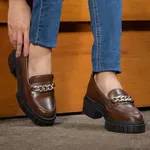 Mocassim Molly Feminino Tratorado Capuccino com Metal Dourado