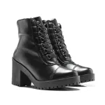 Coturno Molly Feminino Valentina com Metal Triangular e Atacador - Preto