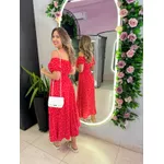VESTIDO MIDI VIOLETA VERMELHO/ OFF