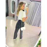 CALÇA WIDE ESTONADA PRETO