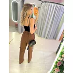 CALÇA CARGO ELASTICO MARROM ESCURO