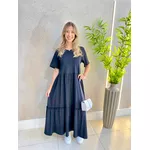 VESTIDO MIDI PAMELA PRETO