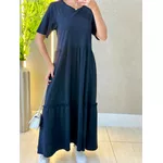 VESTIDO MIDI PAMELA PRETO