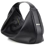 Bolsa de Ombro Mr. Gutt Grande em Couro Legítimo Preto - B1501- Preta