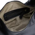 Bolsa de Ombro Mr. Gutt Grande em Couro Legítimo Preto - B1501- Preta
