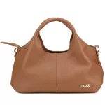 Bolsa de Tiracolo Mr. Gutt em Couro Legítimo Com Repartição Caramelo - B241219 Caramelo