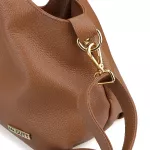 Bolsa de Tiracolo Mr. Gutt em Couro Legítimo Com Repartição Caramelo - B241219 Caramelo