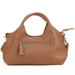 Bolsa de Tiracolo Mr. Gutt em Couro Legítimo Com Repartição Caramelo - B241219 Caramelo