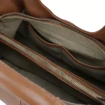 Bolsa de Tiracolo Mr. Gutt em Couro Legítimo Com Repartição Caramelo - B241219 Caramelo