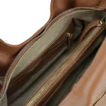 Bolsa de Tiracolo Mr. Gutt em Couro Legítimo Com Repartição Caramelo - B241219 Caramelo
