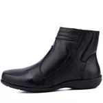 Bota Rasteira De Couro Cano Curto Preto - Ref. 1803 Pto