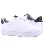 Tênis Sophia Casual Feminino em Couro Mr Gutt - Ref. 2401 Branco/Preto