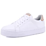 Tênis Sophia Casual Feminino em Couro Mr Gutt - Ref. 2401 Branco/Nude