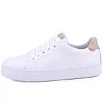Tênis Sophia Casual Feminino em Couro Mr Gutt - Ref. 2401 Branco/Nude