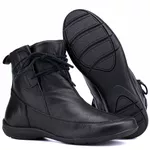 Bota Rasteira De Couro Cano Curto Preto - Ref. 2901 Preto