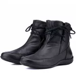 Bota Rasteira De Couro Cano Curto Preto - Ref. 2901 Preto