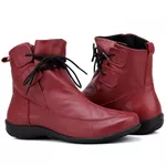 Bota Rasteira De Couro Cano Curto Bordô - Ref. 2901 Bordo