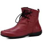Bota Rasteira De Couro Cano Curto Bordô - Ref. 2901 Bordo