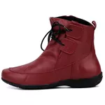 Bota Rasteira De Couro Cano Curto Bordô - Ref. 2901 Bordo