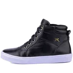 Bota Sneaker Casual Mr Gutt Em Couro Legí­timo Preto - Ref. 3012 Pto