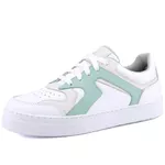 Tênis Yasmin Casual Feminino em Couro Mr Gutt - Ref. 3201 Verde/Off White